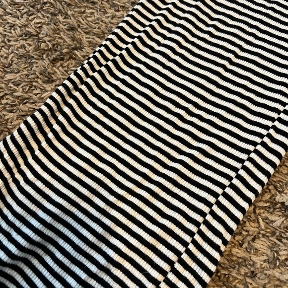 Christain Siriano black and white striped ribbed cotton lounge pants size medium - Picture 3 of 5